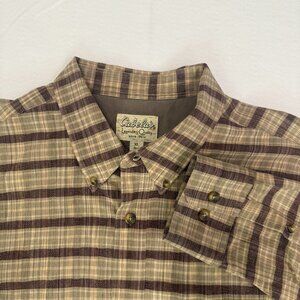 Cabela's Men's Long Sleeve Multicolor Plaid XL Button Down Outdoor Work Brown